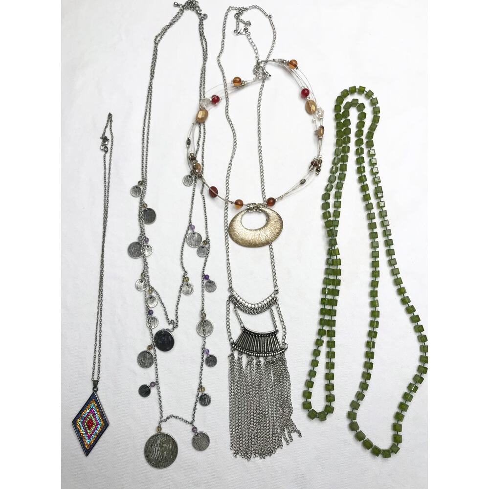 1.36lb Boho Festival Bronze Estate Mix Jewelry Necklace Earring Lot Bundle VTG - Picture 10 of 16